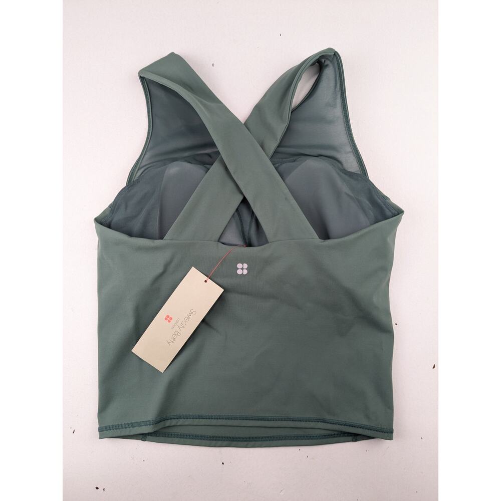 Sweaty Betty Power Illusion Workout Bra Tank - Sage - Picture 2 of 6